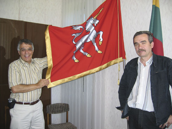 Howard, the official town flag, & Bronislovas